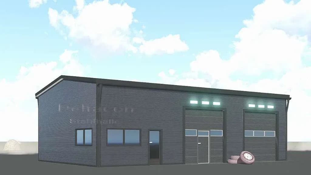 DELTACON Stahlhalle Büro Werkstatt 9 x 15 x 4,5/ 5,2 m isoliert + neu ! - Bild 1