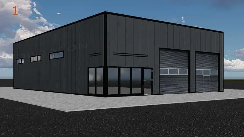 DELTACON Stahlhalle Büro Werkstatt 13 x 20 x 4/ 5,50 m isoliert + neu !