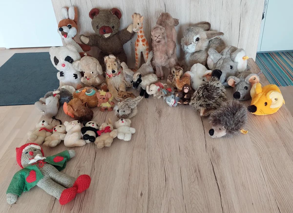 Vintage Stofftiere sowie Steiff Raritäten um 1970 - Einzelpreise ab ca. 5 €