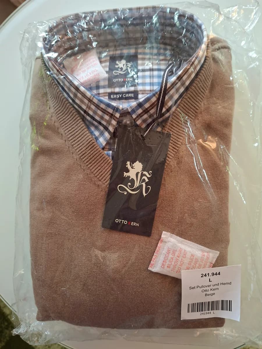 Otto Kern Herren-Set: Pullover & Easy Care Hemd | Gr. L | NEU & OVP