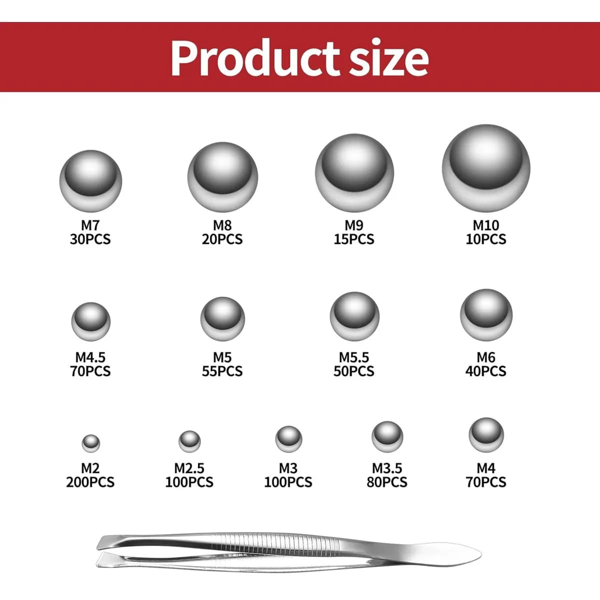 Stainless Steel Balls, Stainless Steel Metal Balls, Precision Stainless Steel Balls, Ball Bearing (13 Sizes)