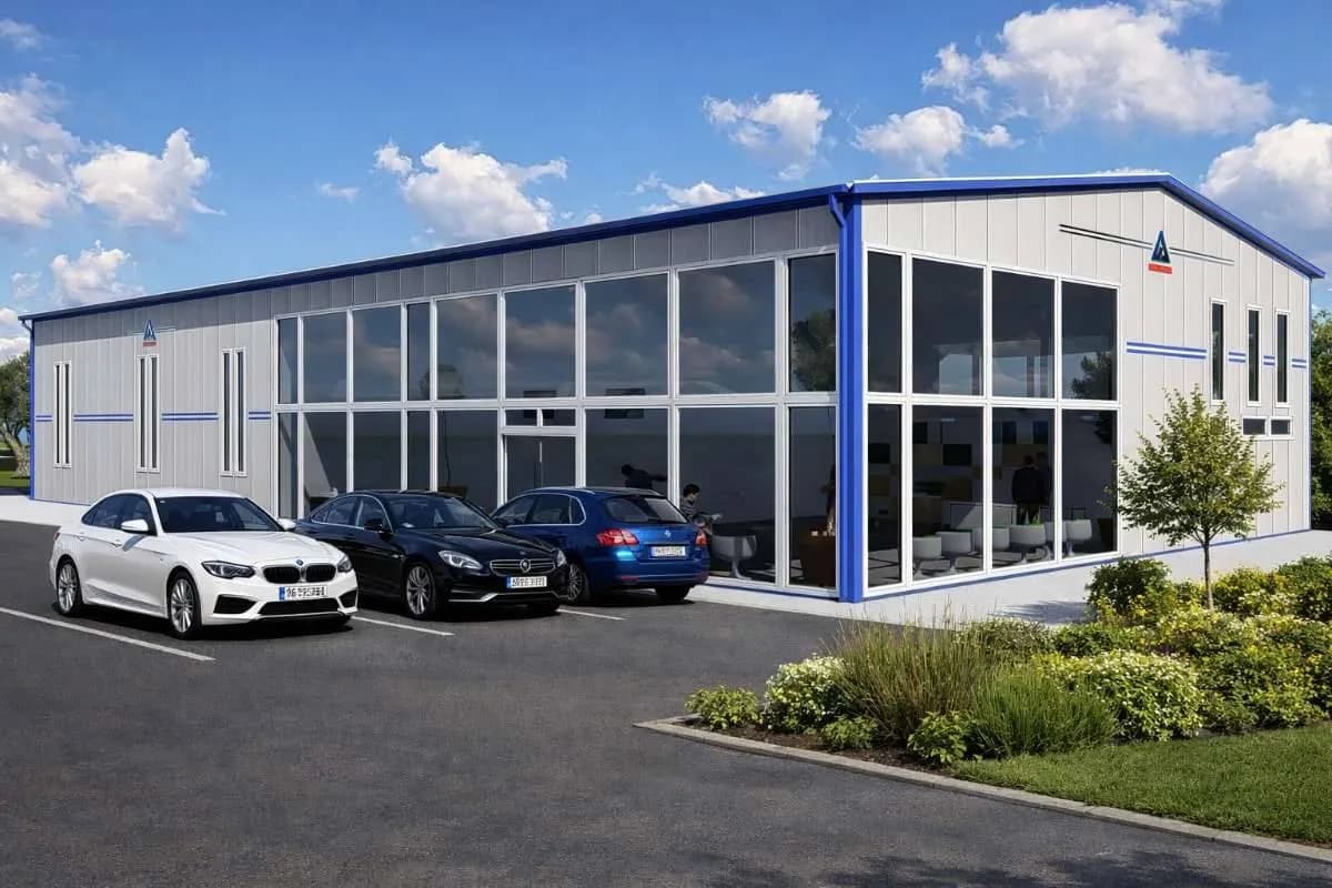 DELTACON Stahlhalle Büro Ausstellung Werkstatt 17 x 35 x 5,5/ 6,80 m / Gewährleistung 5 Jahre ! - Bild 1