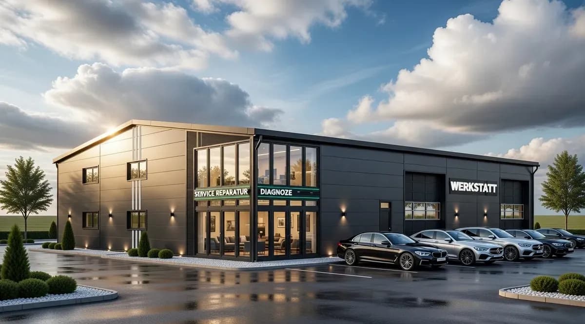 DELTACON Stahlhalle Büro Werkstatt 18 x 25 x 5,2/ 6,50 m / Gewährleistung 5 Jahre ! - Bild 1