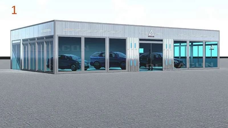 DELTACON Stahlhalle Büro Werkstatt Ausstellung 10 x 16 x 3,00/ 4,00 m isoliert + neu !