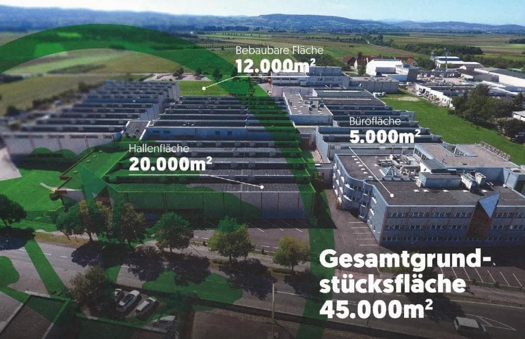 17.000 m2 Hallenkomplex- 2 x 1000 m2 Halle -ausweitbar auf 4000 m2 und 377m2 Büro im Loft und 190m2 Bür im EGfrei - Bild 1