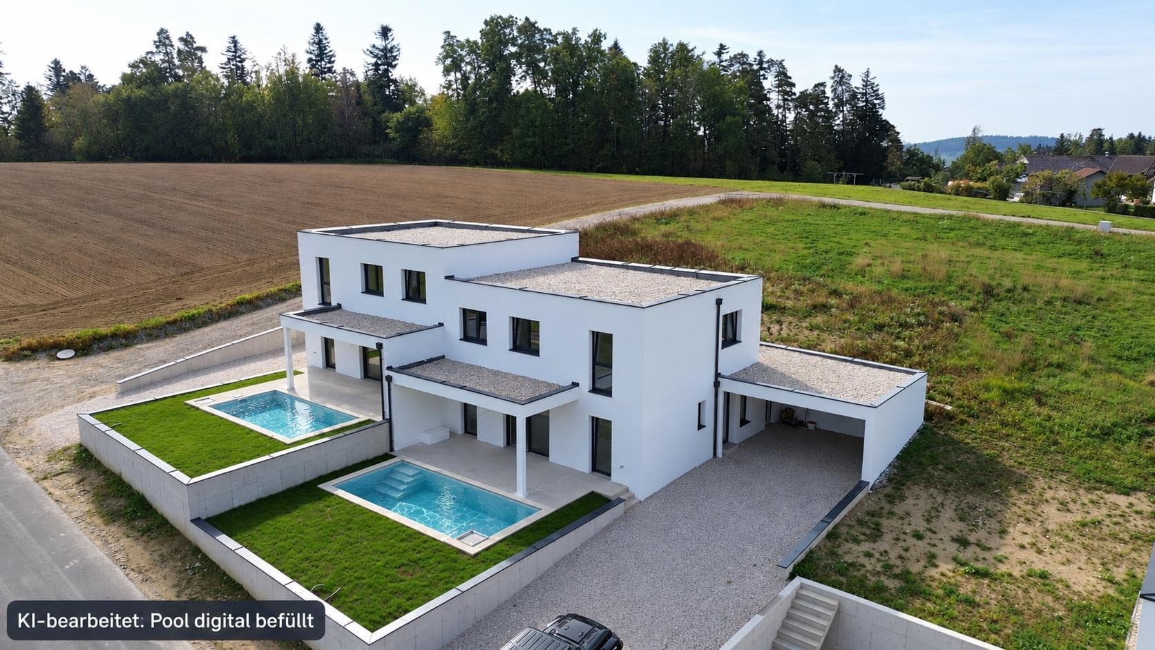 Wohnen mit Aussicht und eigenem Pool ! NEU GEBAUTE DOPPELHAUSHÄLFTE