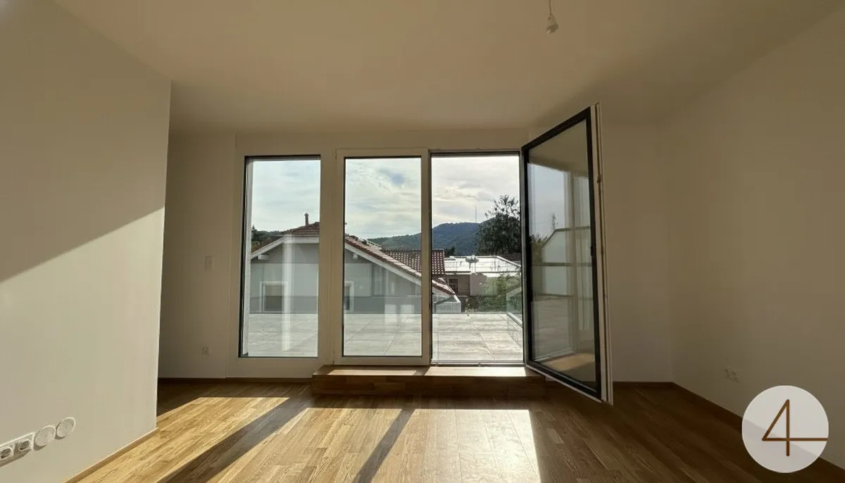 Erstbezug: Modernes Reihenhaus mit Dachterrasse und Kahlenbergblick - Bild 1