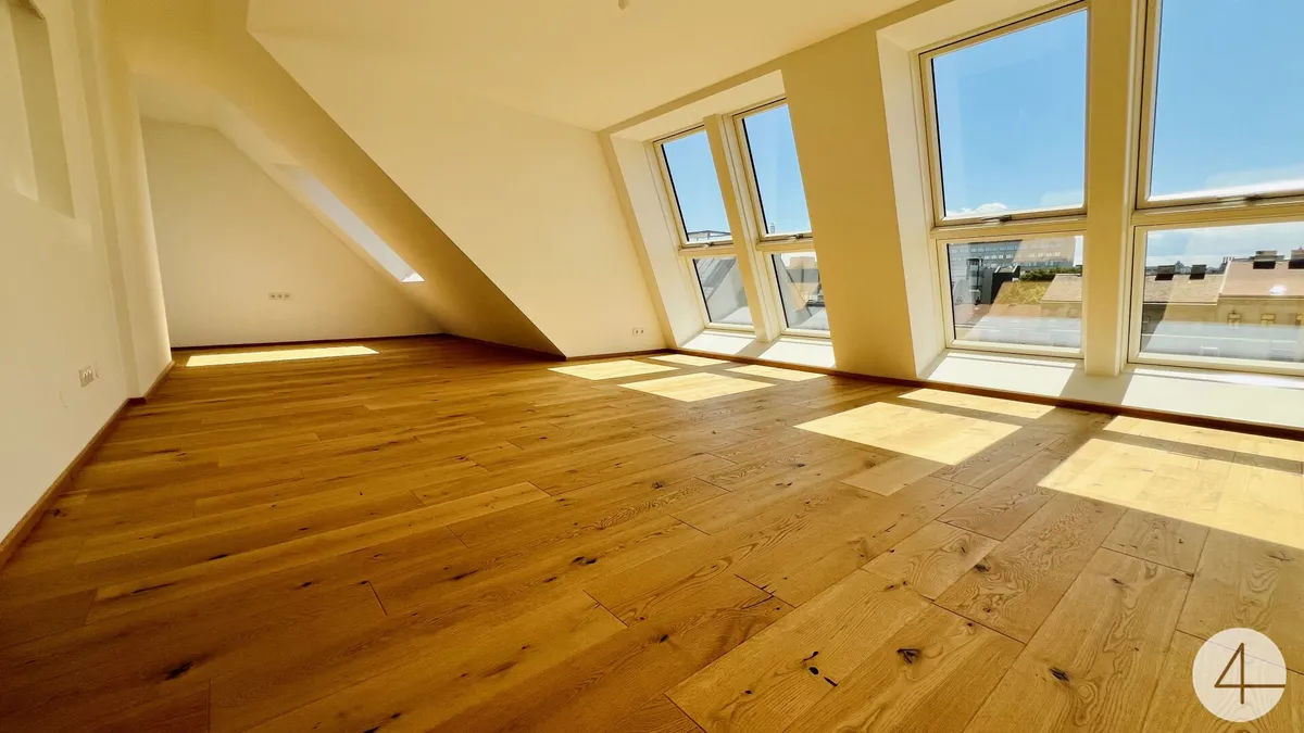 Erstbezug - 500m zur U3 - 3-Zimmer-Dachgeschosswohnung mit ruhiger Sonnenterrasse - Klimaanlage - Bild 1