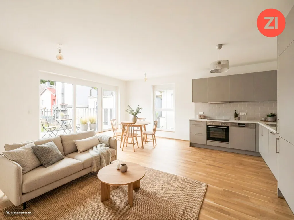 Schöne geförderte 3-Zimmer-Wohnung mit Tiefgaragenparkplatz und Balkon in Gallspach. Erstbezug! - Bild 1