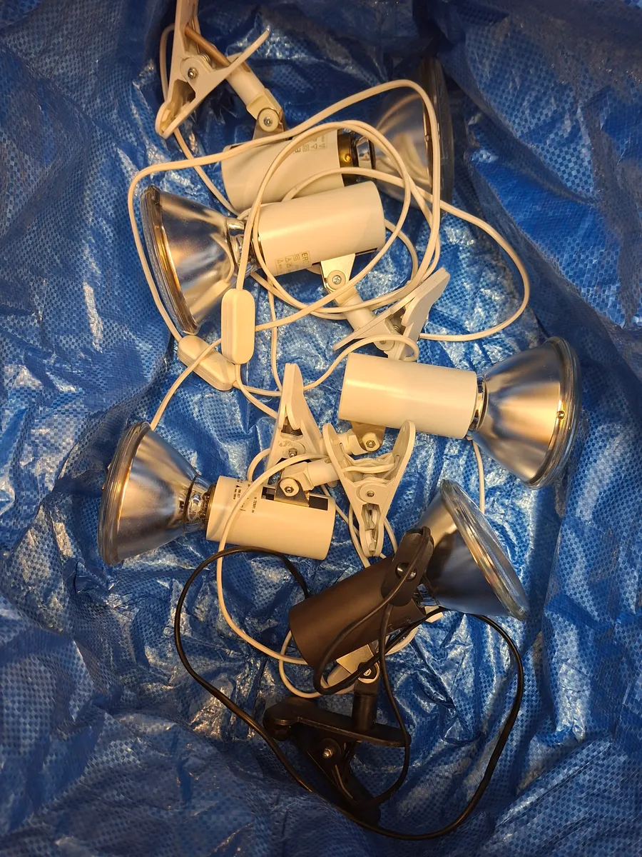 5er-Set Klemmlampen / Klemmspots (4x Weiß, 1x Braun) - auch einzeln! - Bild 1