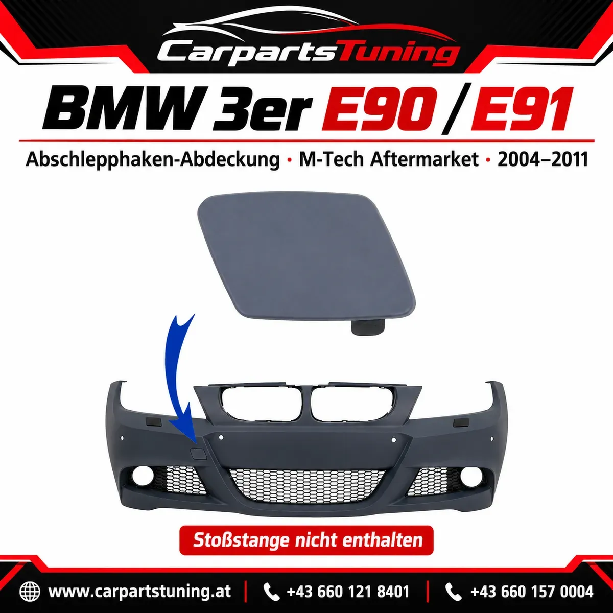 BMW E90 E91 Abschlepphaken-Abdeckung M-Tech Aftermarket 2004-2011
