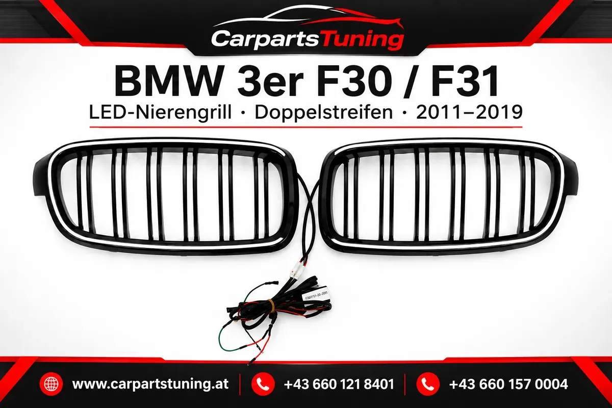 BMW 3er F30 F31 LED Nierengrill Doppelstreifen 2011-2019