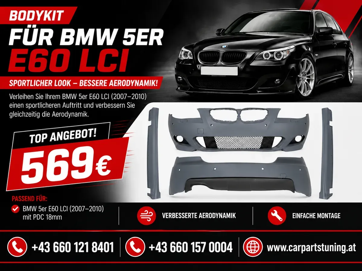 BMW E60 LCI Bodykit M-Technik Look | 2007-2010 | PDC 18 mm