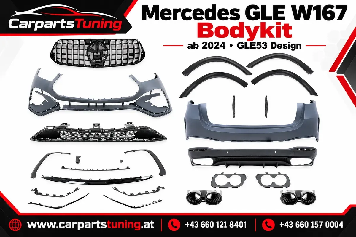 Bodykit Mercedes GLE W167 SUV ab 2024 GLE53 Design Grill & Endrohre