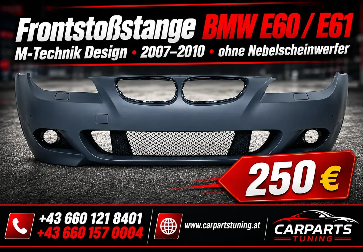 Frontstoßstange passend für BMW 5er E60 E61 (2007-2010) M-Technik Design ohne Nebelscheinwerfer