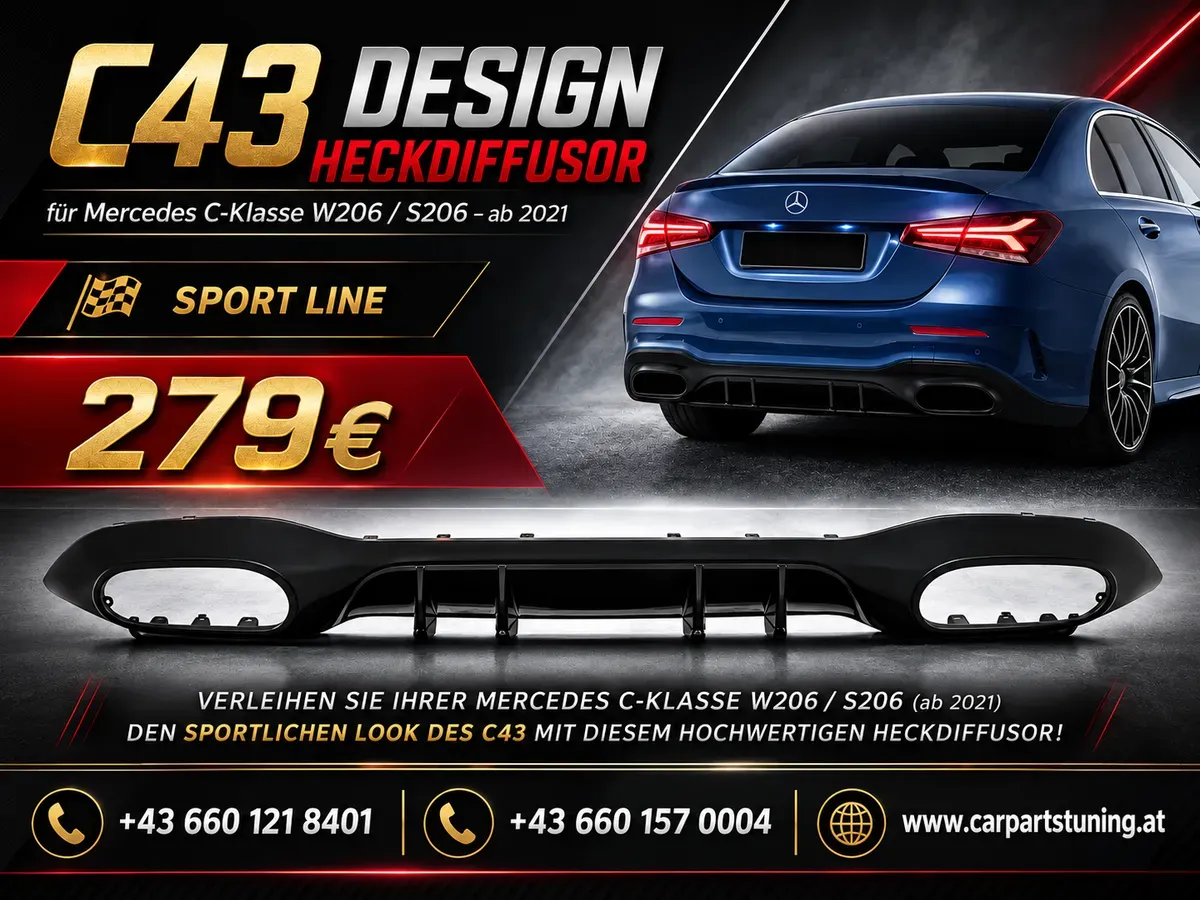 Mercedes C-Klasse W206 / S206 Heckdiffusor C43 Design | ab 2021 | Sport Line