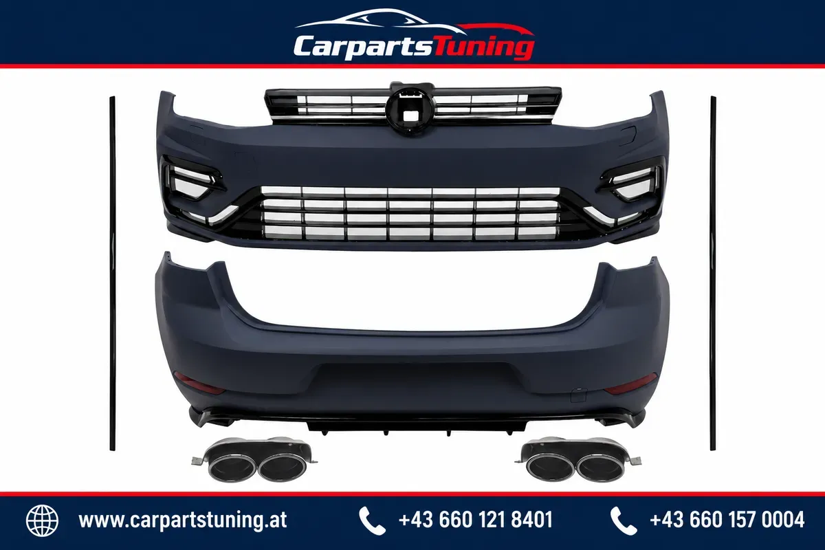 VW Golf 7 2013-2017 Bodykit R-Look - schwarze Dekor-Endrohre