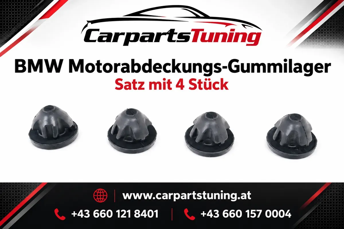BMW Motorabdeckungs-Gummilager | Schwarz | Satz 4 Stück