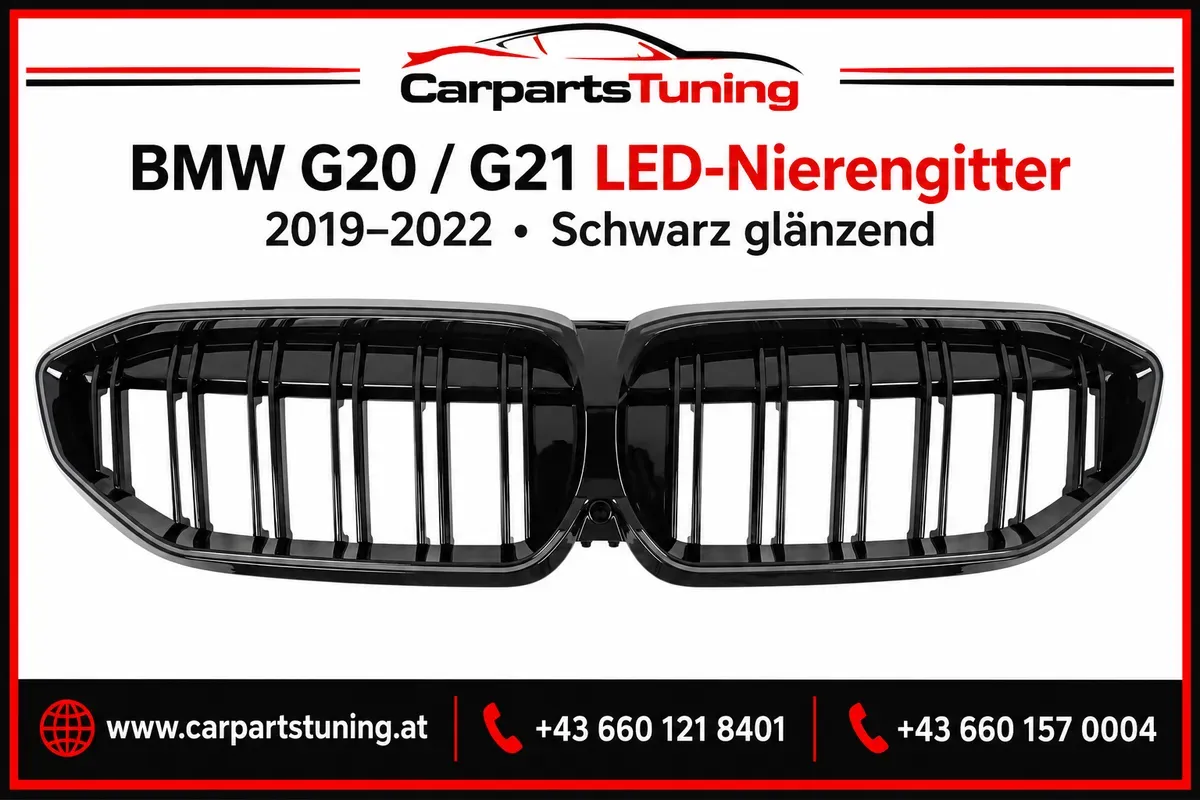 BMW G20 G21 LED-Nierengitter | 2019-2022 | Schwarz glänzend