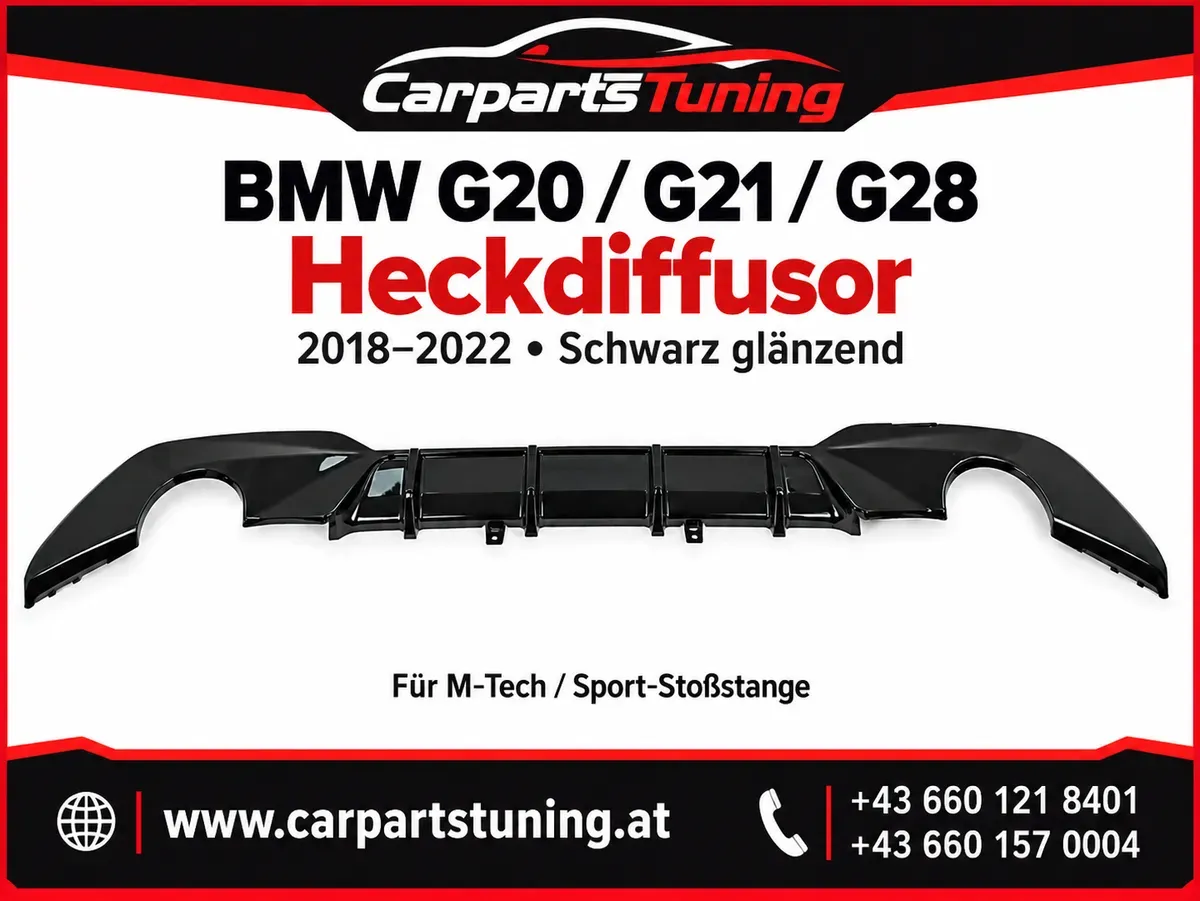 BMW G20 G21 G28 Heckdiffusor | 2018-2022 | M-Tech / Sport | Schwarz