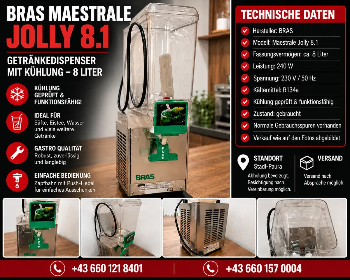 Bras Maestrale Jolly 8.1 Getränkedispenser - Kühlgerät 8L