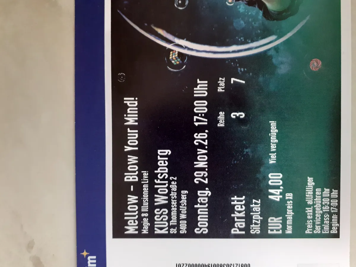 Mellow - Blow your mind! - Zaubershow - 2 Tickets - Bild 1